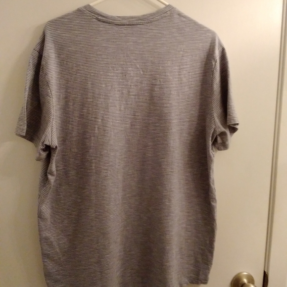 CREmieux striped tshirt V notch  blue/Grey  Large Casual Stylish Mens - Picture 3 of 6